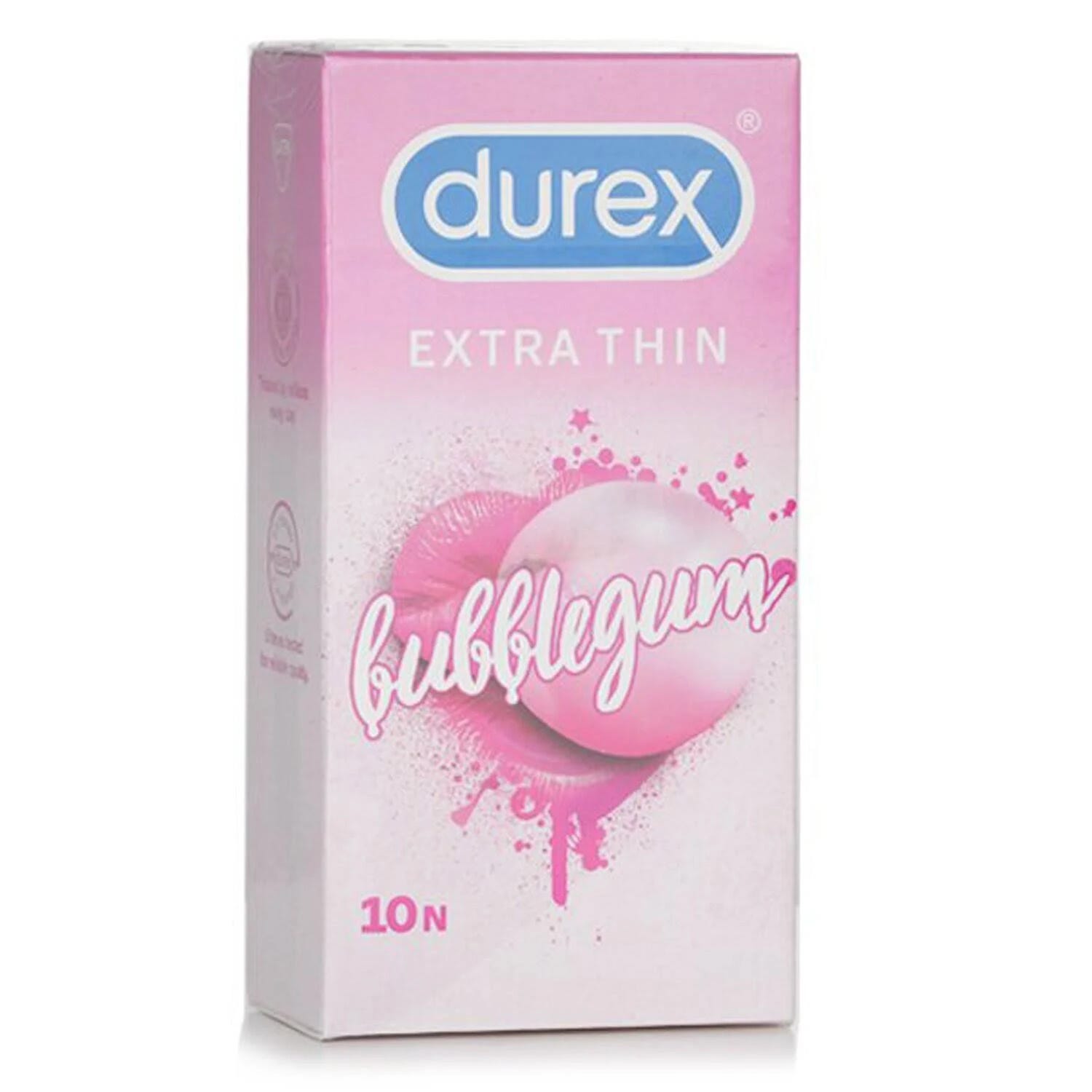 Durex Extra Thin Bubblegum Flavored Condoms - 10 Pieces | Image