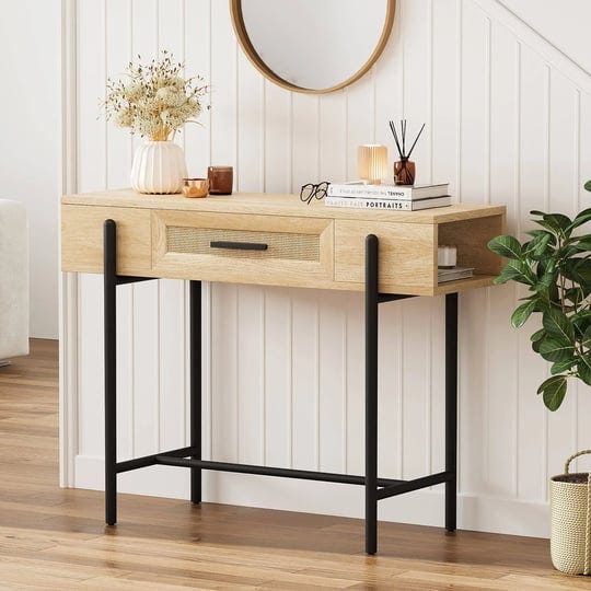 idealhouse-rattan-console-table-sofa-tables-narrow-entryway-table-with-drawer-and-storage-40-behind--1