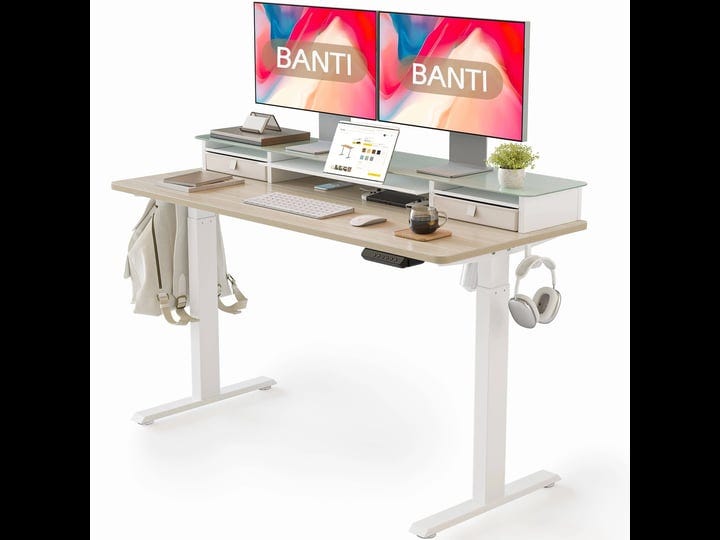 banti-55x-26-electric-standing-desk-with-glass-top-monitor-stand-adjustable-sit-stand-up-table-with--1