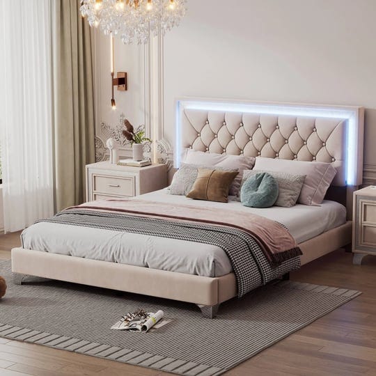 queen-size-upholstered-bed-frame-with-led-lightsmodern-velvet-platform-bed-with-tufted-headboard-bei-1