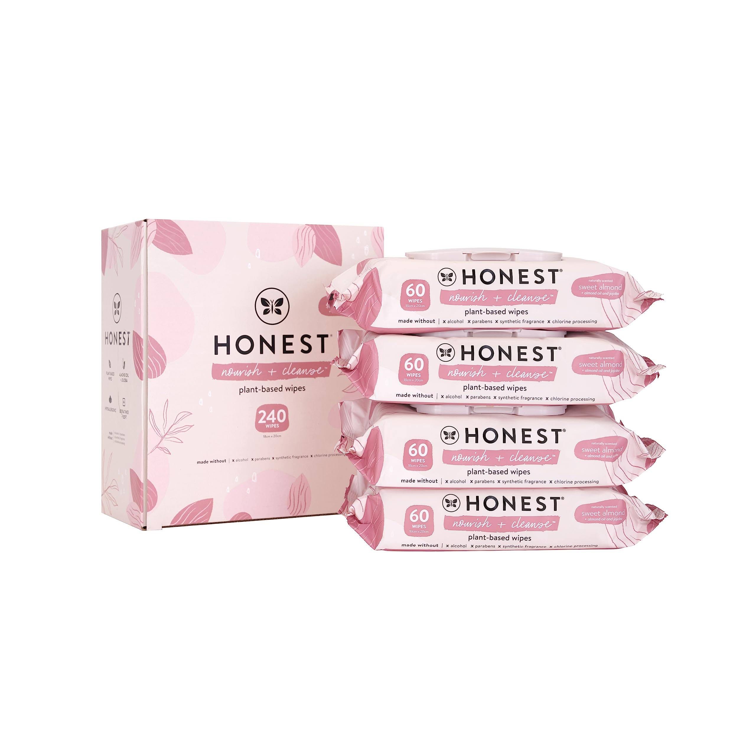 Honest Nourish + Cleanse 100% Plant-Based Wipes: Gentle, Scented, and Pocket-Sized | Image