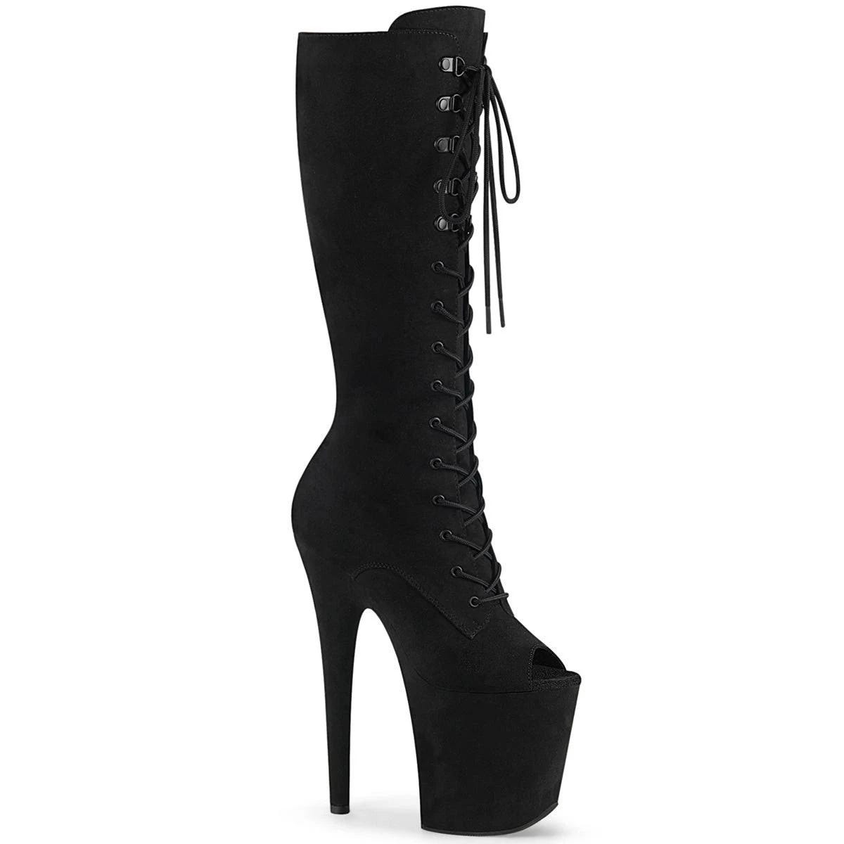 Fashion-Forward Stiletto Peep Toe Thigh High Boot | Image