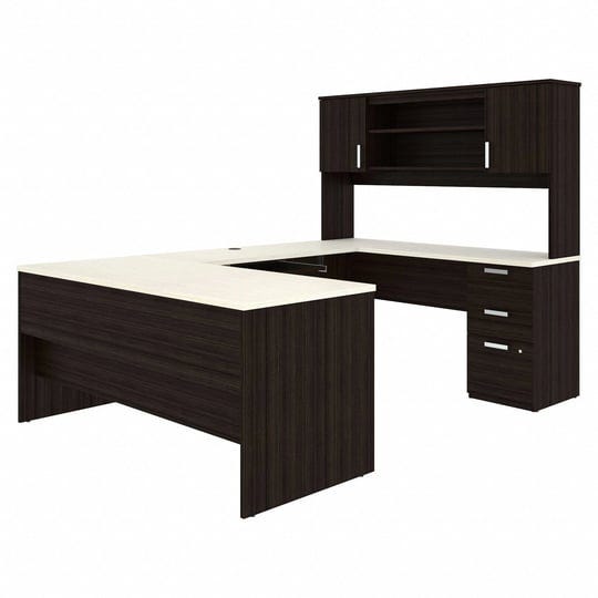 bestar-ridgeley-u-shaped-desk-dark-chocolate-white-chocolate-1