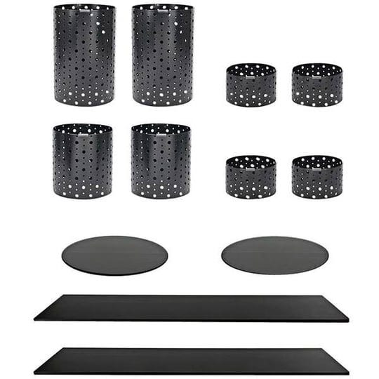 front-of-the-house-bst026mum28-dots-14-piece-matte-black-stainless-steel-riser-set-with-black-bamboo-1