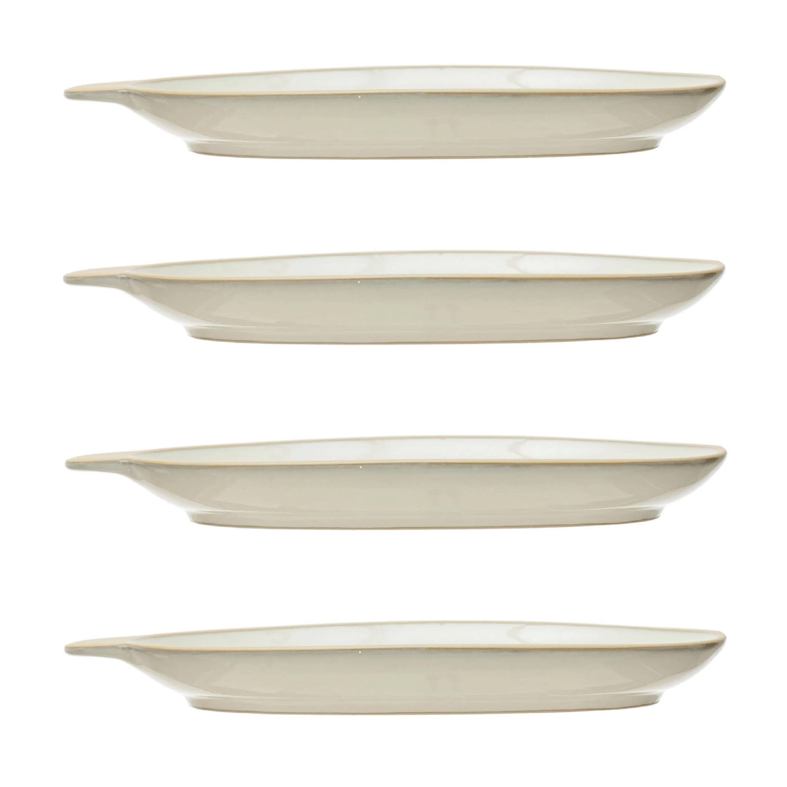 White Stoneware Oval Platter Set of 4 (11 in.) | Image