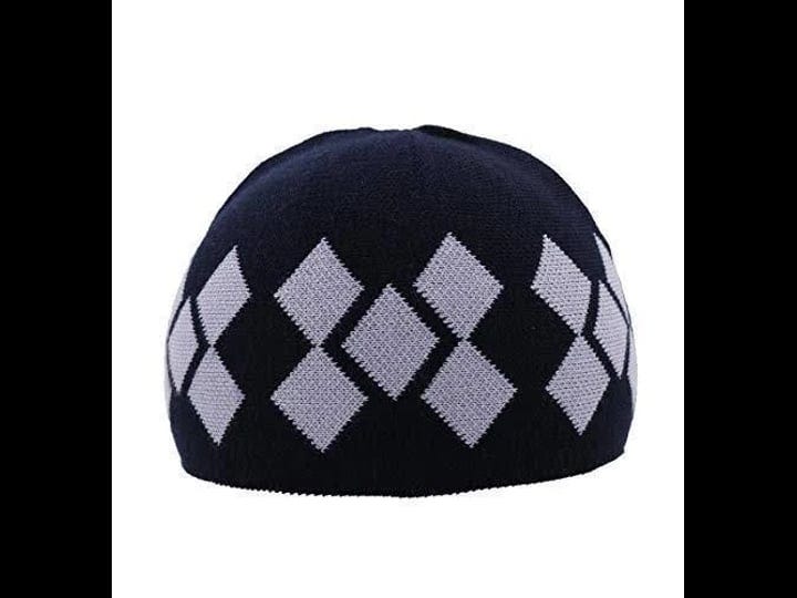 modefa-islamic-mens-argyle-cotton-kufi-cap-navy-gray-1