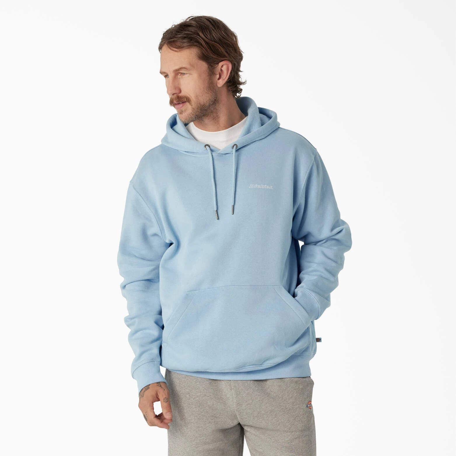 Comfortable Baby Blue Hoodie for Men | Image