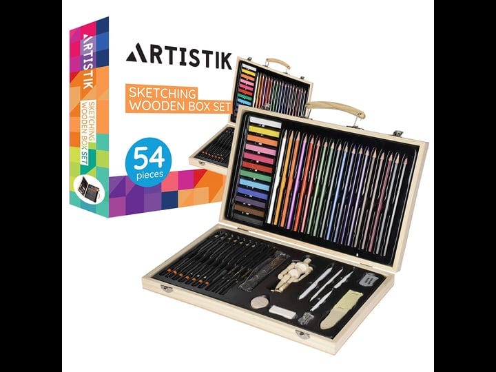 sketching-art-set-with-manikin-54-piece-beginners-wooden-box-set-for-sketching-coloring-supplies-for-1