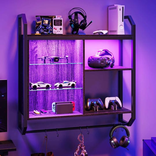 bestier-gaming-floating-shelves-34-led-wall-mounted-shelf-with-adjustable-glass-shelf-pipe-shelves-h-1