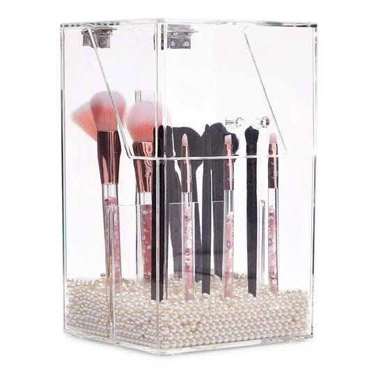 glamlily-acrylic-makeup-brush-holder-with-lid-and-beads-cosmetic-storage-organizer-6-x-5-7-x-9-25-in-1