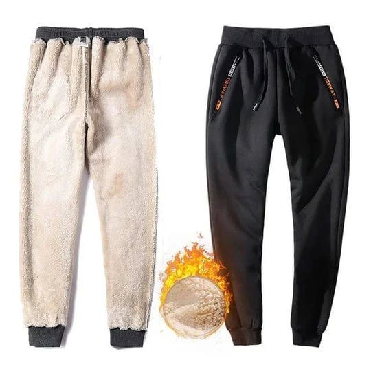 gongban-mens-winter-fur-lined-joggers-with-drawstring-fleece-trousers-1