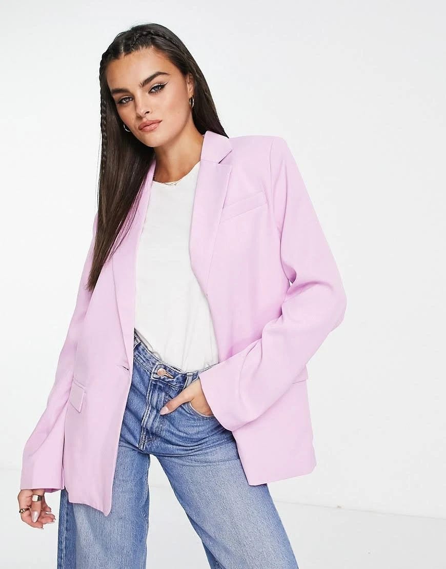 Pink Oversized Blazer with Distinctive Design | Image