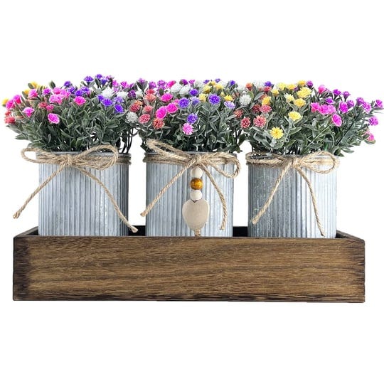calavak-decorative-centerpiece-wooden-tray-with-3-metal-potted-artificial-milan-flowers-rustic-count-1