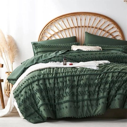 7-pieces-tufted-boho-shabby-chic-comforter-and-sheet-set-dark-green-queen-1