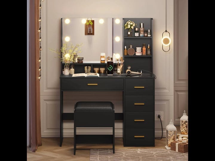 viagdo-makeup-vanity-set-with-lights-charging-station-vanity-desk-with-mirror-and-lights-black-vanit-1