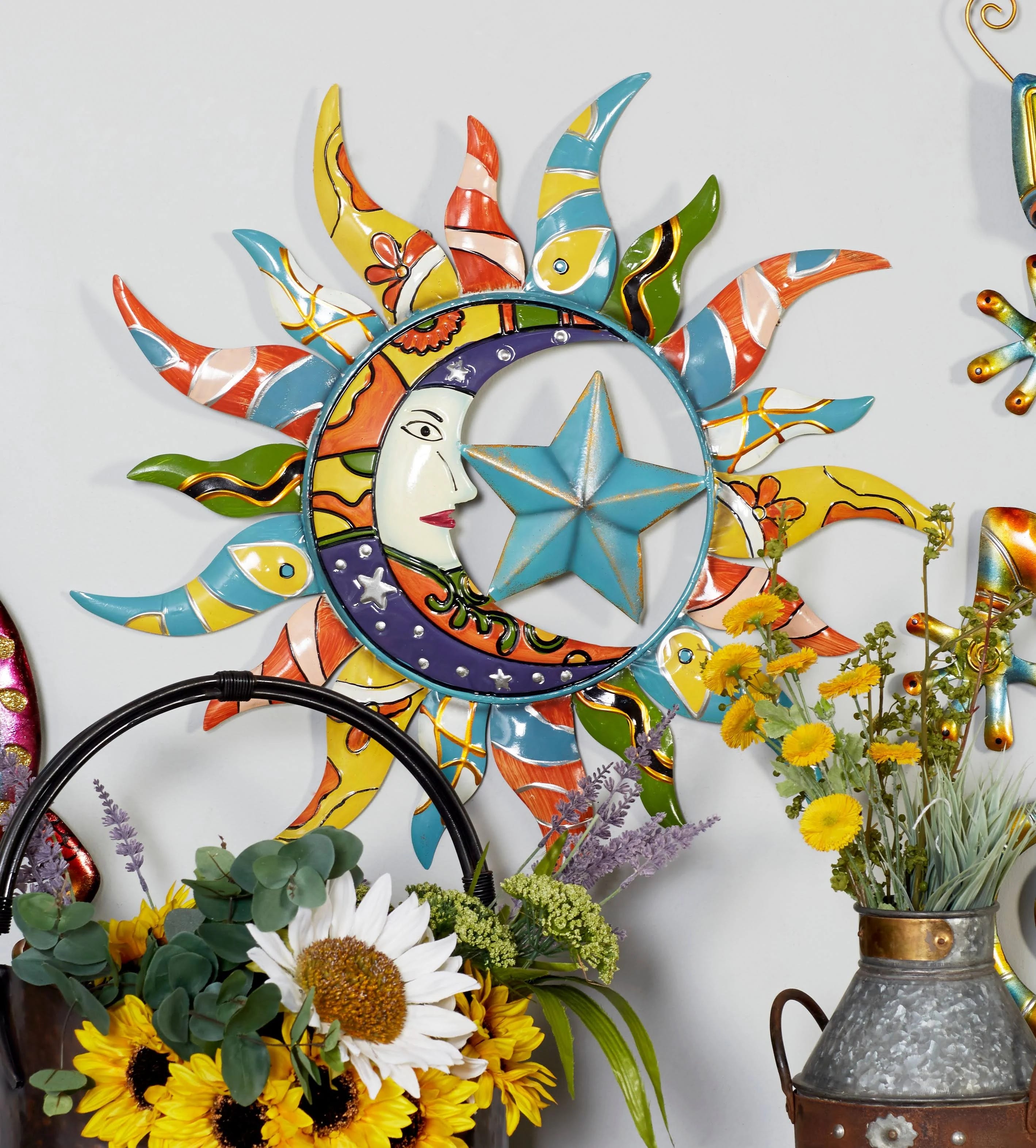 Bayberry Lane Multi-Color Patterned Sun Wall Decor | Image