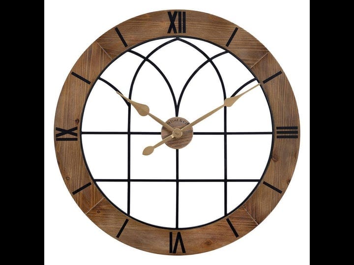 firstime-co-30-in-brown-josie-arch-wall-clock-1