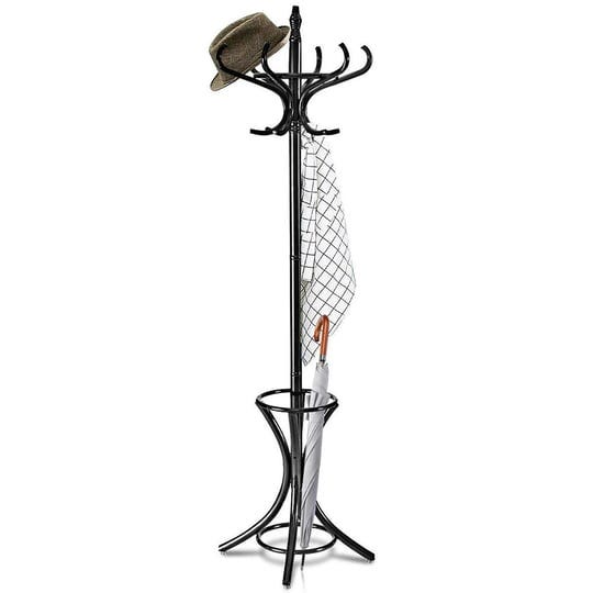 wood-standing-hat-coat-rack-with-umbrella-stand-black-1