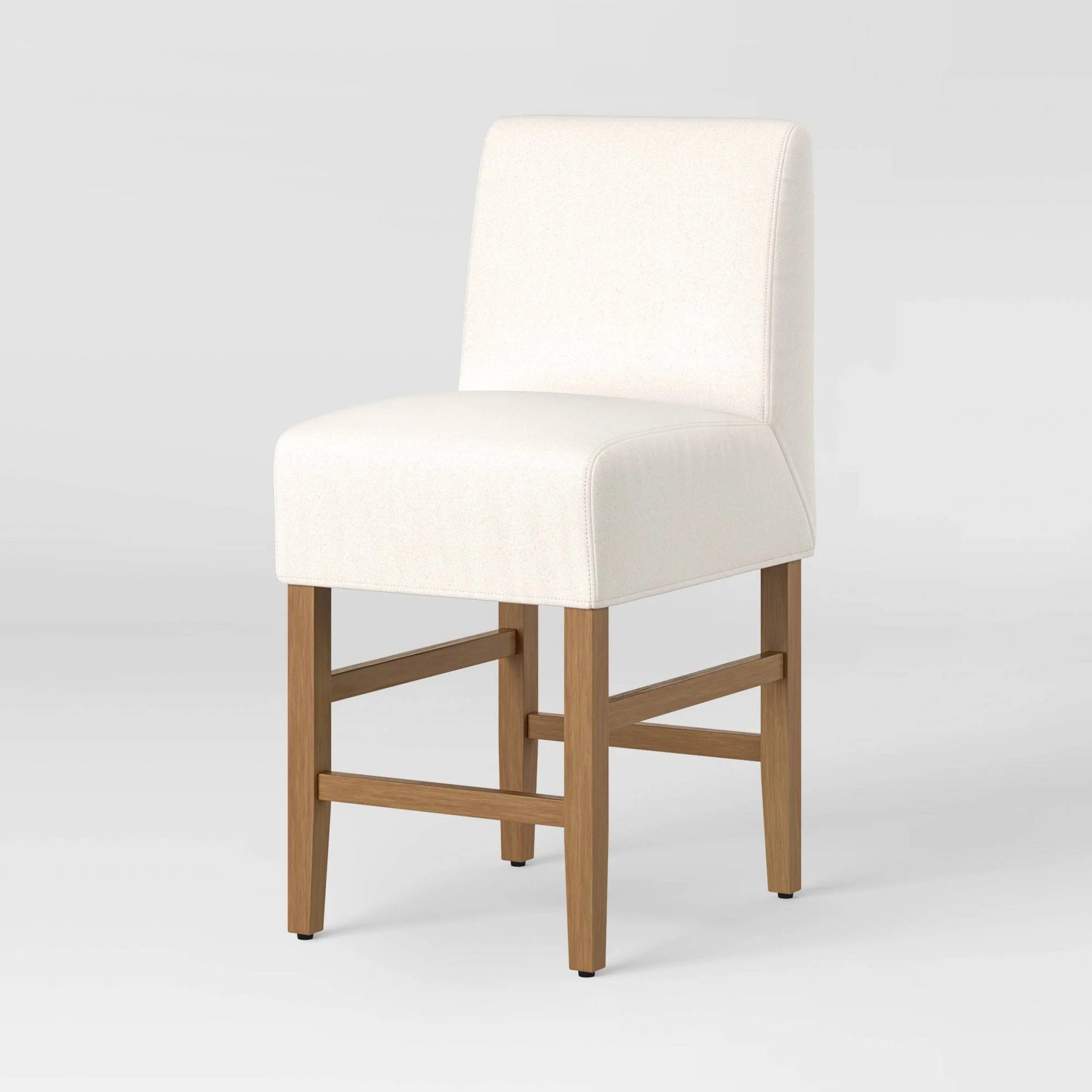 Comfortable Counter Height Barstool in Soft Beige | Image