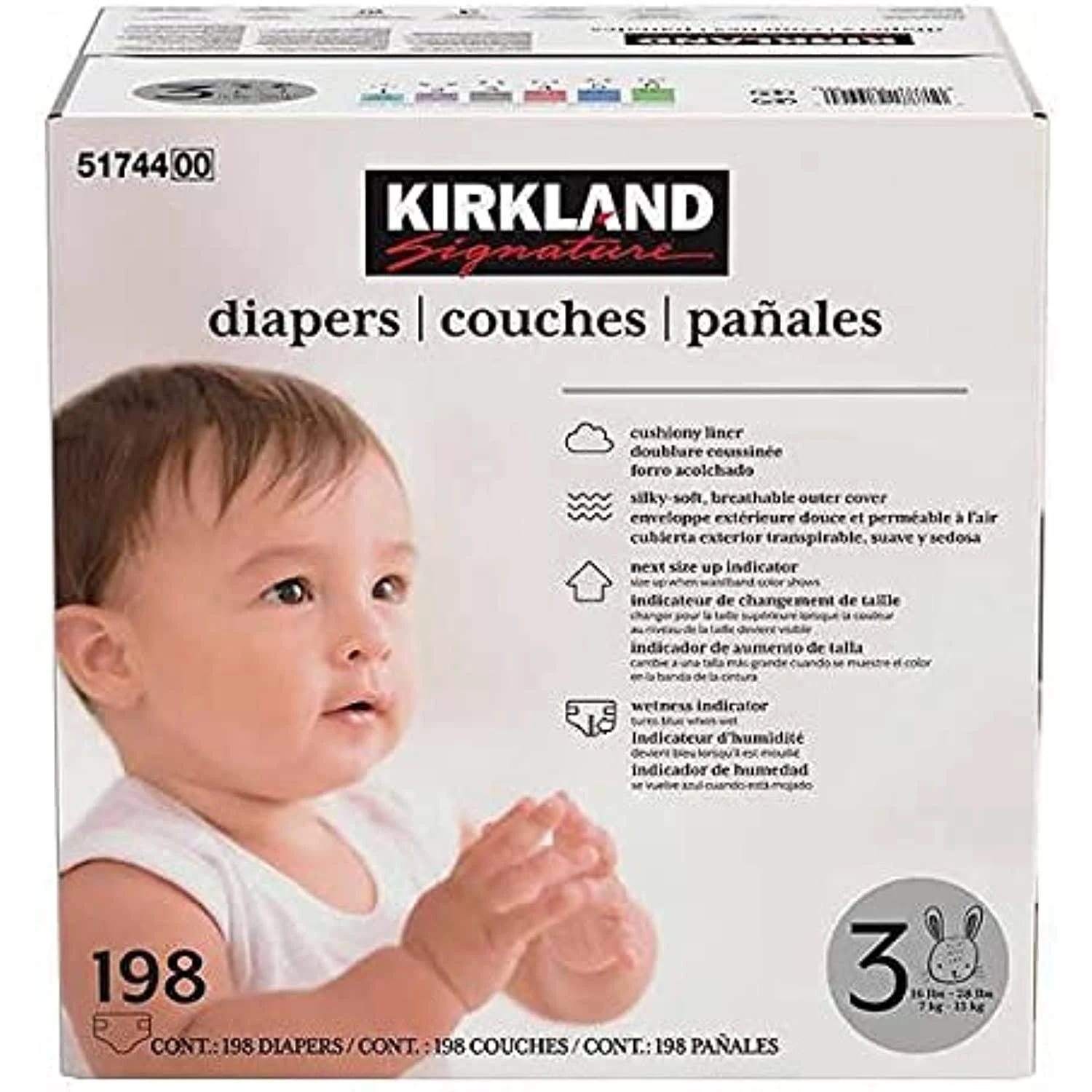 Kirkland Signature Parents Choice Diapers - Size 3 (222-Count) | Image