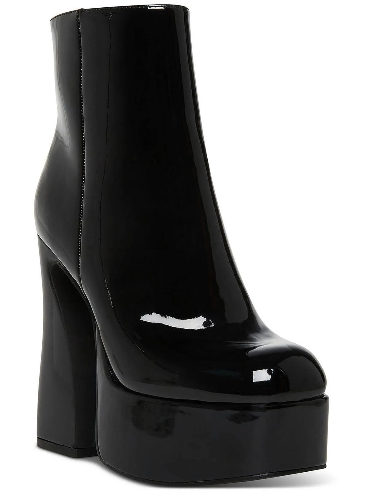 Madden Girl Women's Kourtt Patent Platforms Mid-Calf Boots - Black and Stylish | Image