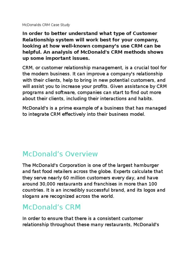 What CRM Software Does McDonald's Use: Unveiling Their Secret