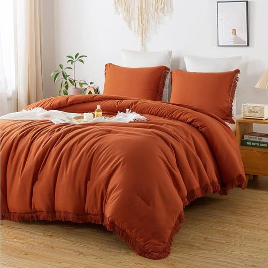 great-choice-products-comforter-king-size-set-burnt-orange-3-pieces-terracotta-boho-bed-tassel-light-1