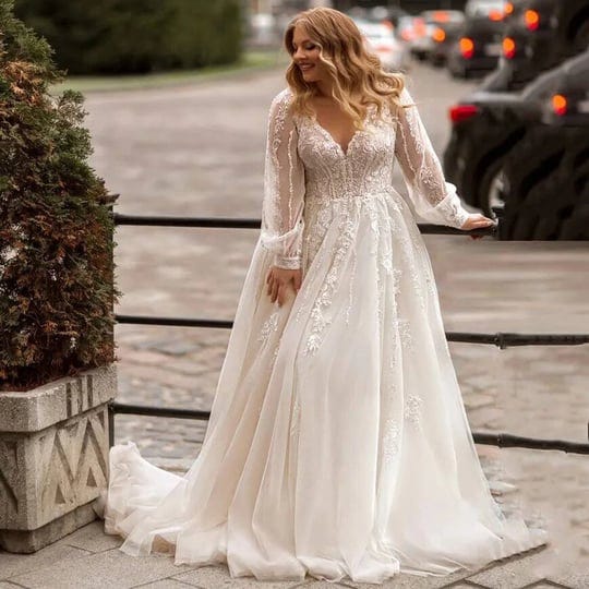 ij-imports-gorgeous-a-line-plus-size-wedding-dresses-tulle-long-sleeve-bridal-gown-sweep-train-overs-1