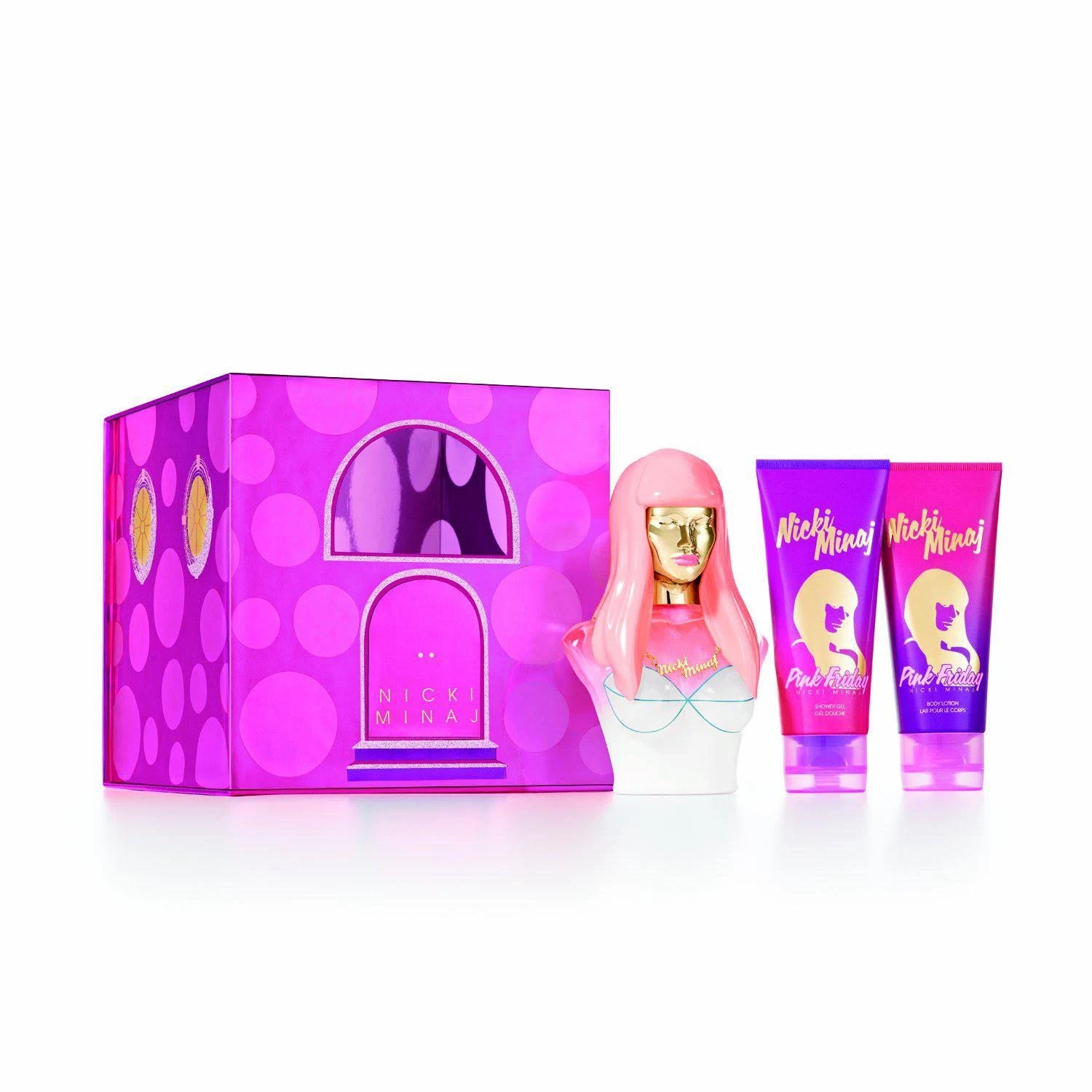 Nicki Minaj Pink Friday Perfume Gift Set with Body Lotion and Shower Gel | Image