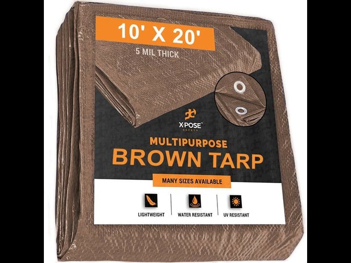 xpose-safety-10-x-20-brown-weather-resistant-5-mil-multipurpose-polyethylene-tarp-brt-1020-x-1