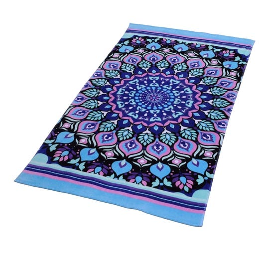 mainstays-beach-towel-blue-medallion-print-multicolor-1