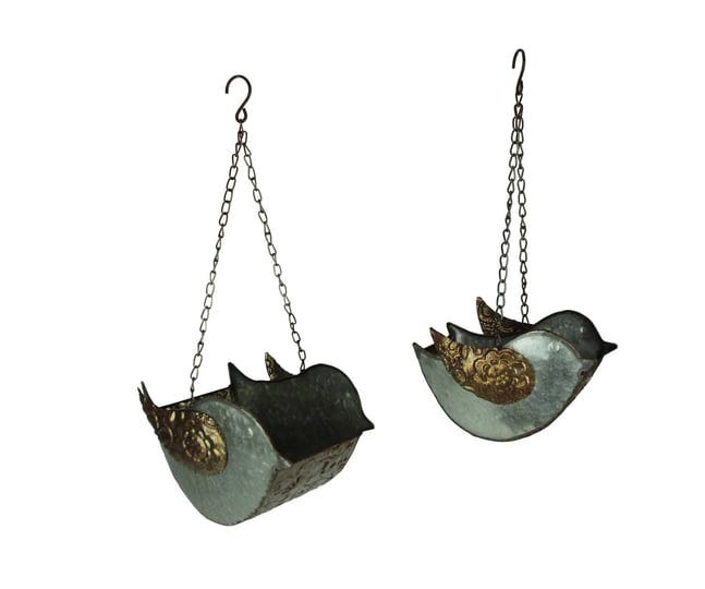 zeckos-galvanized-finish-embossed-set-of-2-hanging-metal-bird-planters-1