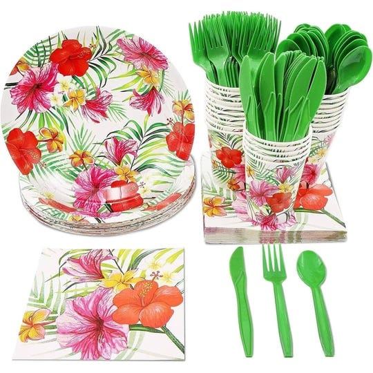 hawaiian-luau-dinnerware-set-tropical-party-supplies-serves-24-144-pieces-1