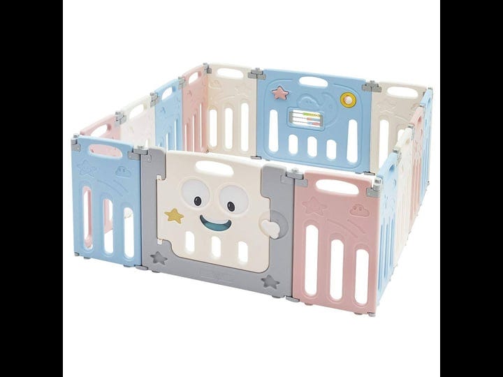 honey-joy-baby-play-yards-14-panel-foldable-baby-playpen-anti-slip-base-lockable-safety-gate-indoor--1