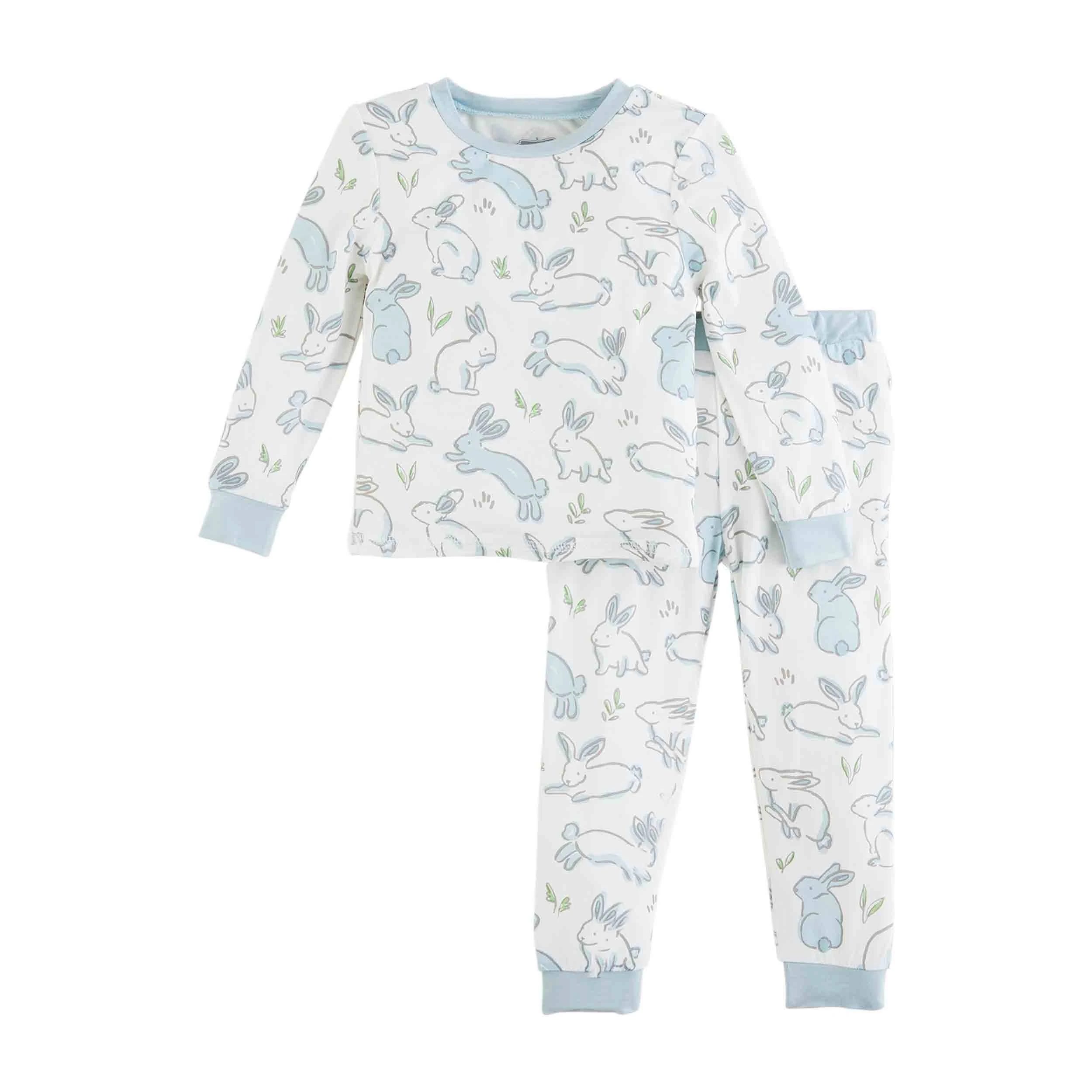 Adorable Blue Bunny Easter Pajama Set | Image