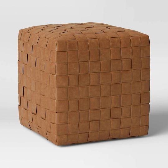 wellford-faux-leather-woven-cube-brown-threshold-1