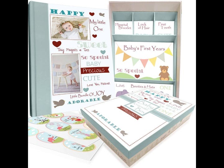 next-baby-memory-book-w-keepsake-box-30-monthly-baby-first-milestone-stickers-gender-neutral-first-y-1