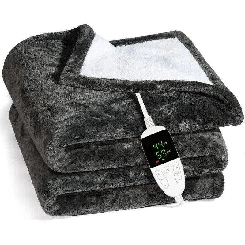 Luxurious, Soft Heated Throw Blanket: 100W, Adjustable Temperature, & 1-9 Hour Timing | Image