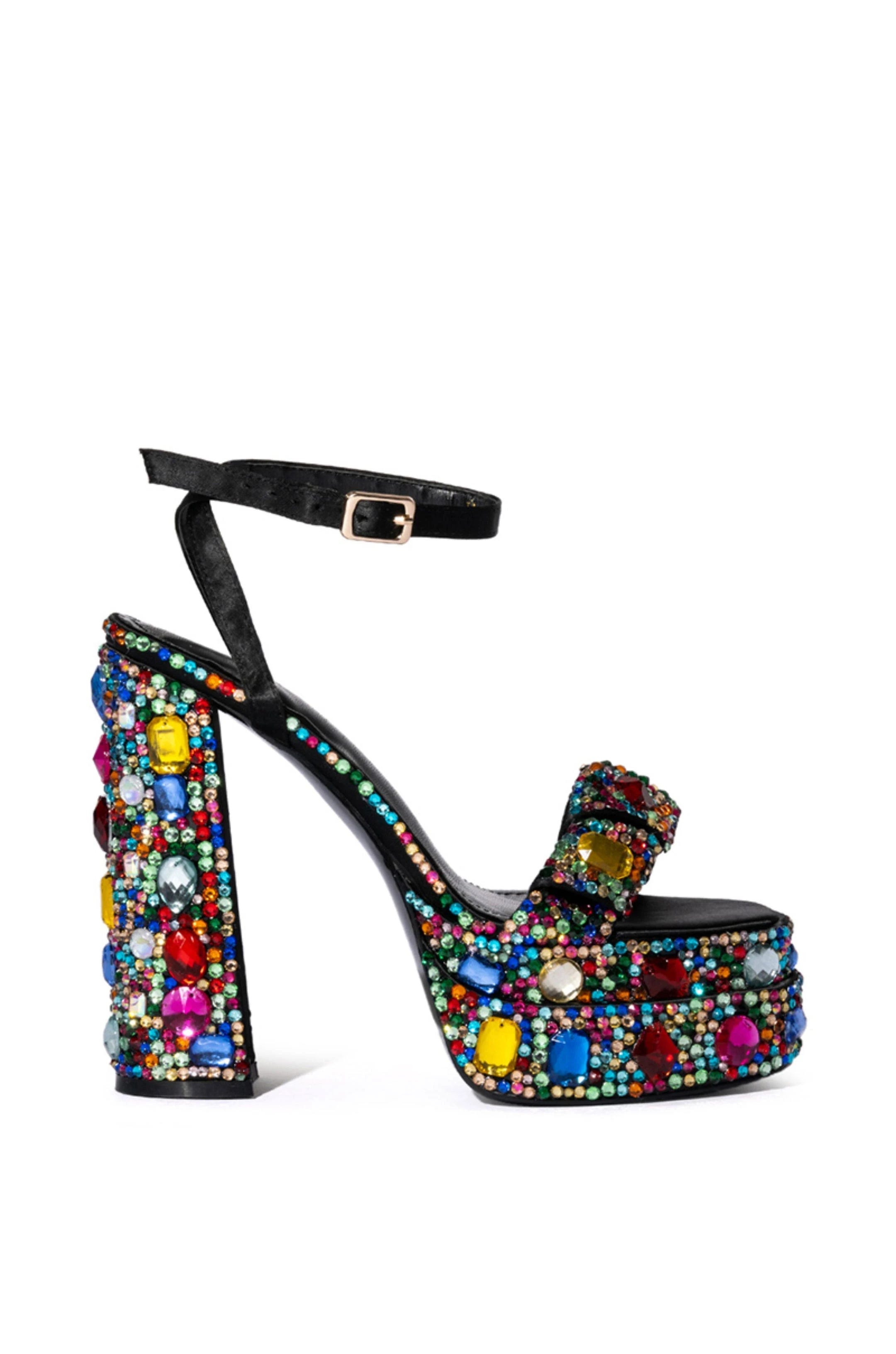 Gemstone Platform Heels - Azalea Wang Janette Collection | Image