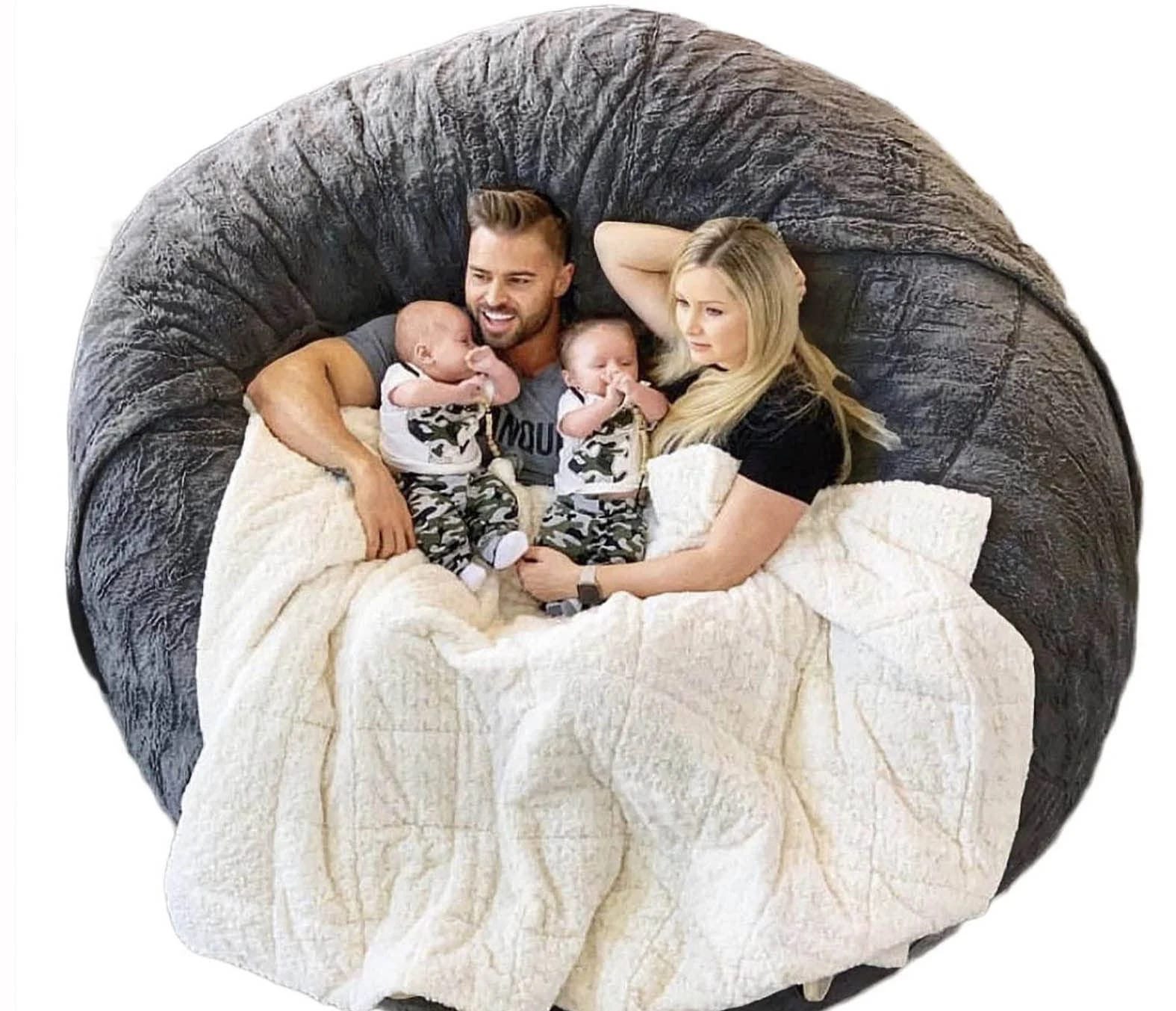 6ft Giant Fluffy Bean Bag Cover for Adults | Image