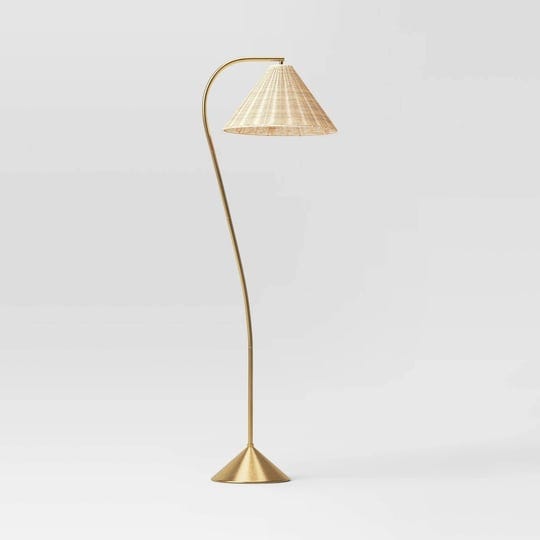 gooseneck-floor-lamp-with-natural-shade-brass-includes-led-light-bulb-threshold-1