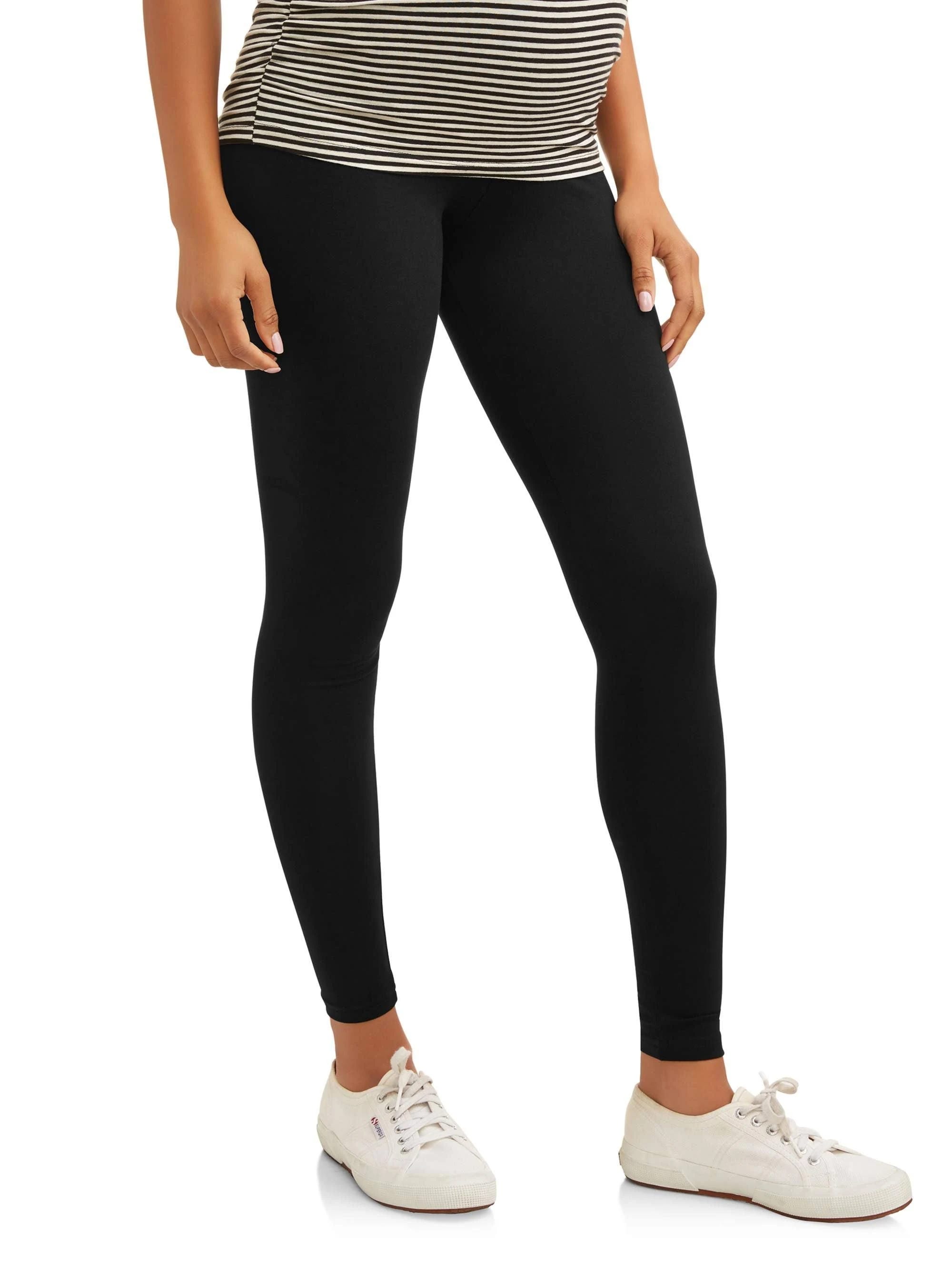 Comfortable Full-Panel Maternity Leggings in Black | Image