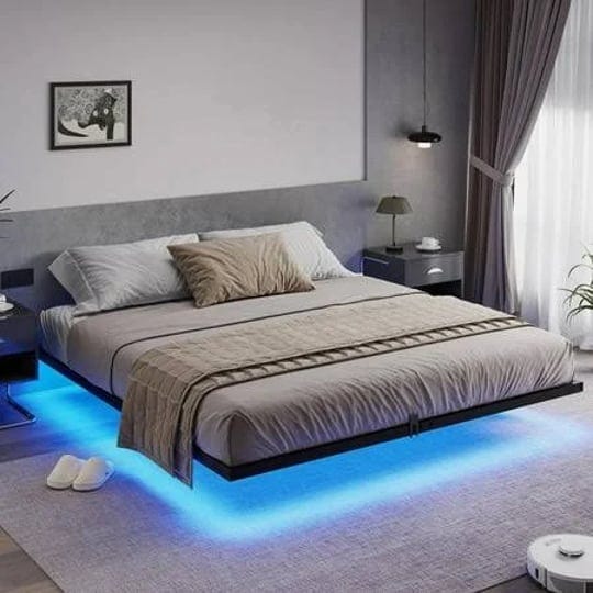 king-size-floating-bed-frame-with-led-lights-metal-platform-bed-no-box-spring-needed-black-1