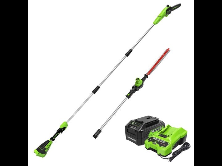 greenworks-24v-brushless-10-pole-saw-20-pole-hedge-trimmer-combo-kit-4-0-ah-1