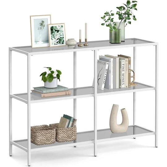 vasagle-39-4-console-sofa-table-entryway-table-with-adjustable-feet-narrow-glass-table-3-shelves-whi-1
