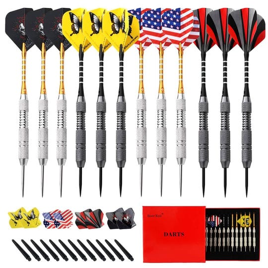 rose-kuli-darts-steel-tip-set-professional-24-grams-darts-brass-barrels-aluminum-shaft-and-case-dart-1