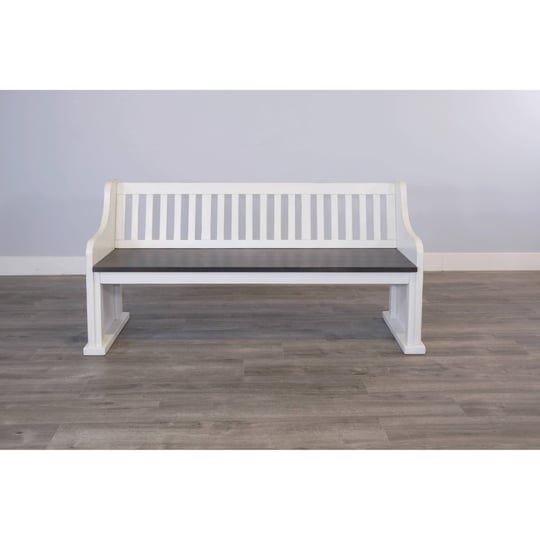 sunny-designs-carriage-house-white-dark-brown-slat-back-bench-1