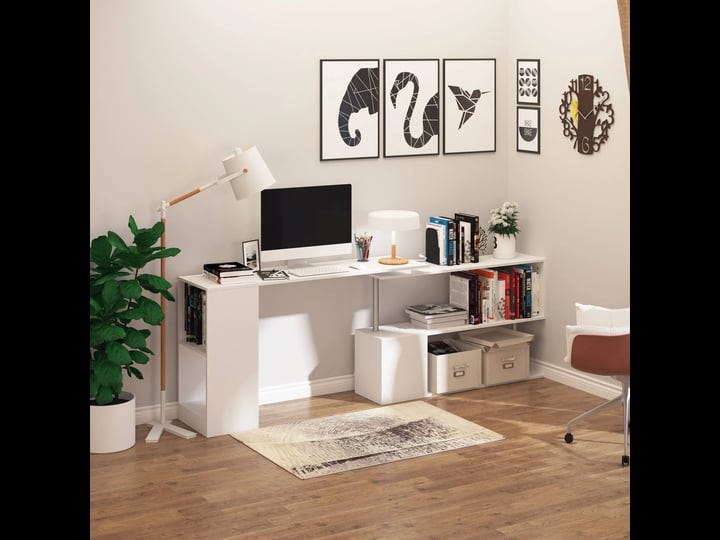 homcom-55-rotating-corner-computer-desk-l-shaped-workstation-storage-shelves-white-matte-1