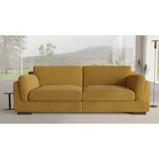 modern-90-inch-corduroy-loveseat-deep-seat-sofa-orange-1