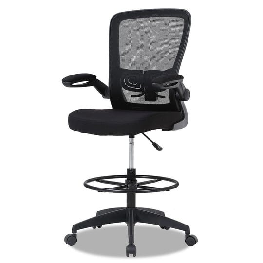 fdw-drafting-chair-tall-office-chair-mid-back-mesh-ergonomic-computer-chair-high-adjustable-standing-1